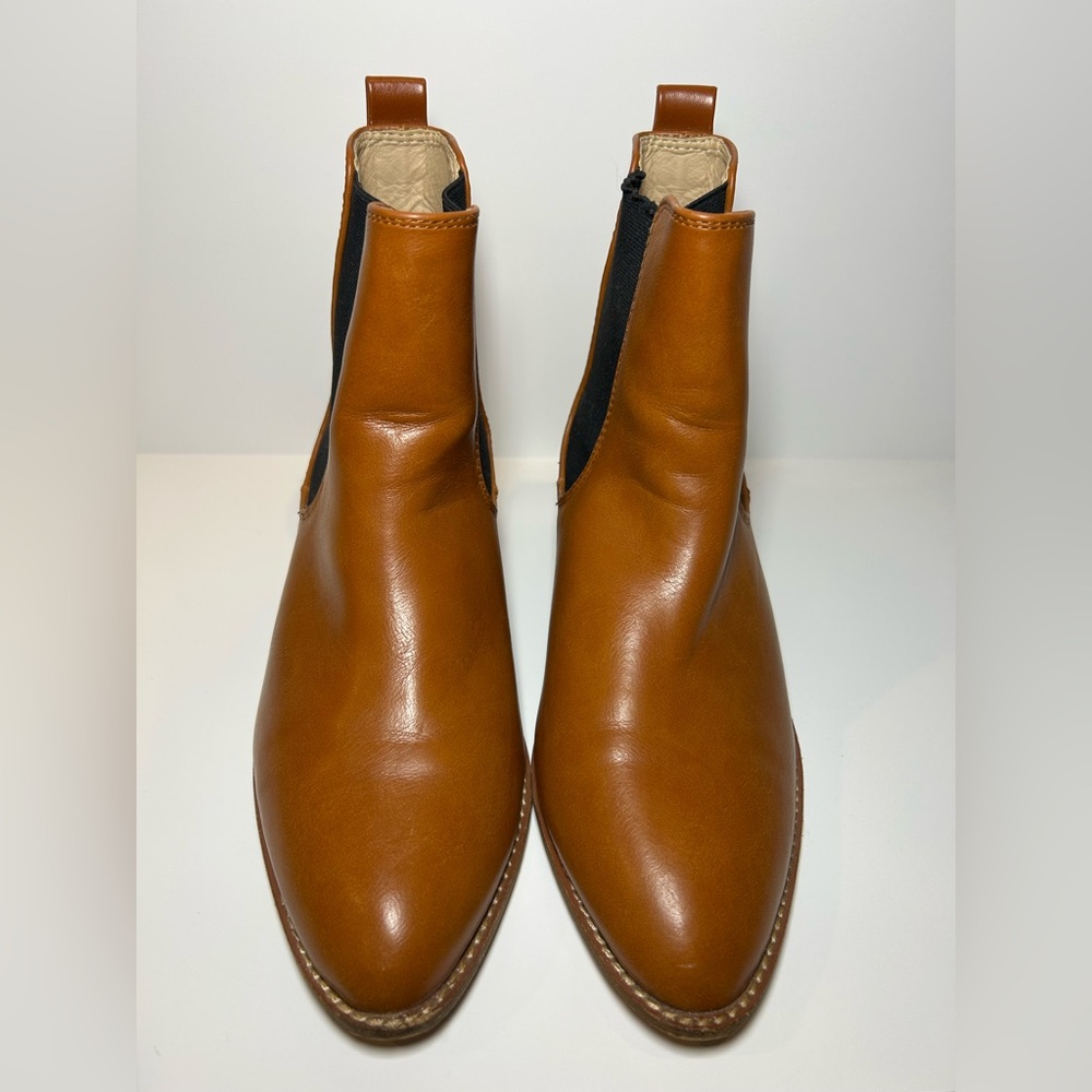 Brown and black Chelsea ankle boots